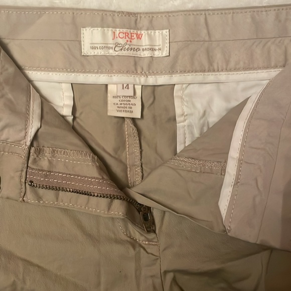J Crew, tan shorts, chino, size 14 - Picture 2 of 3